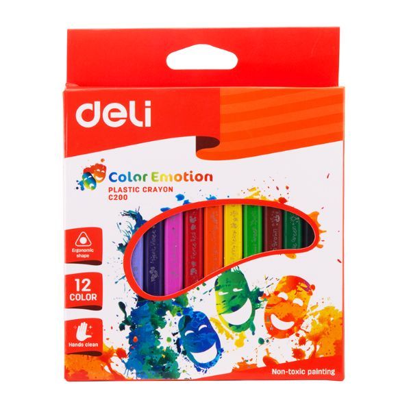 Bút Sáp Màu Deli C200 (Hộp 12 Màu)