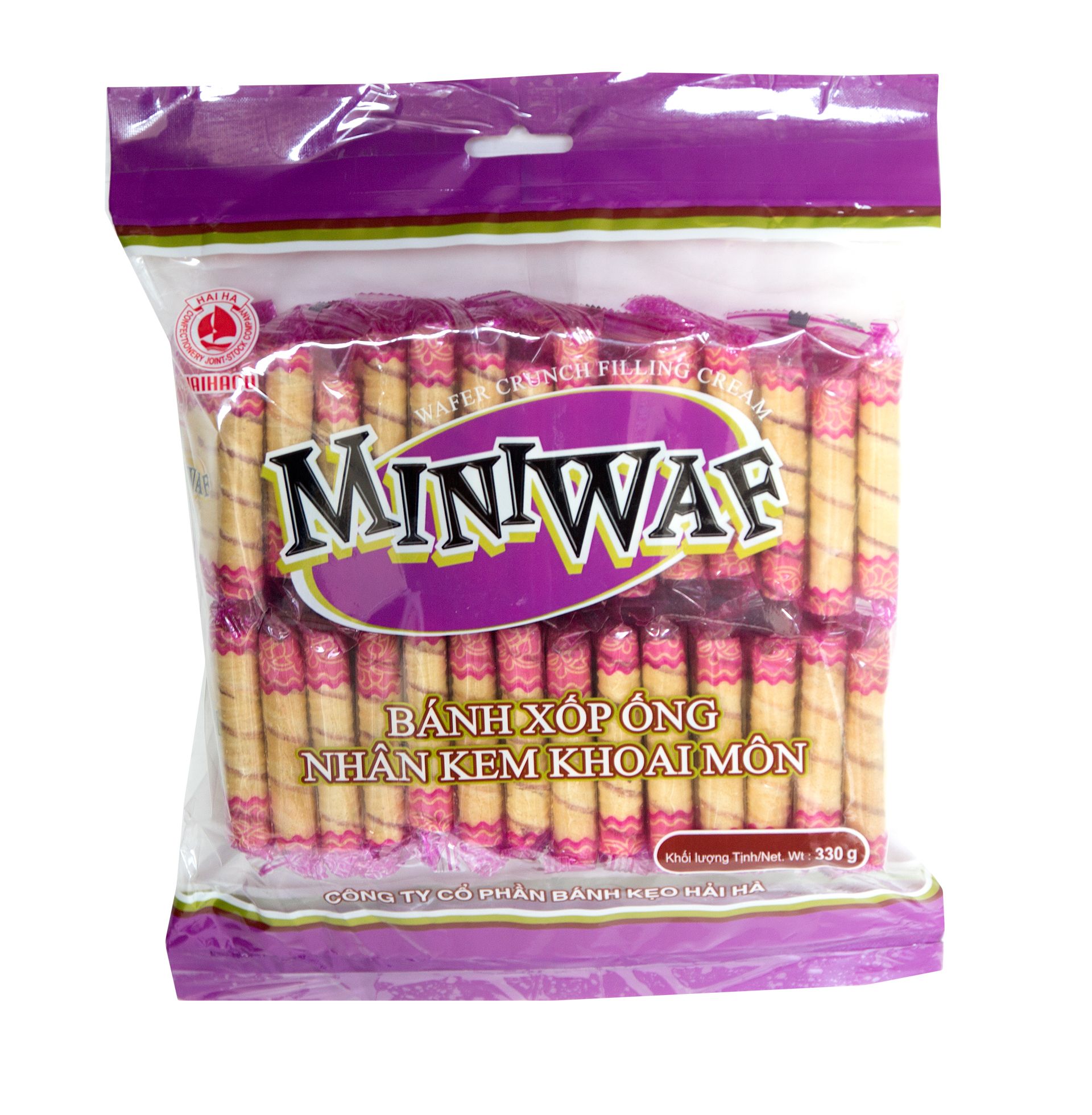 Bánh Xốp Ống - MiniWaf - Haihaco - 330g (giao ngẫu nhiên)