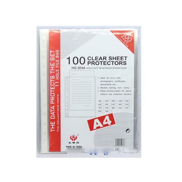 Bìa Lỗ 303A - Khổ A4 - 100 cái / 1 xấp