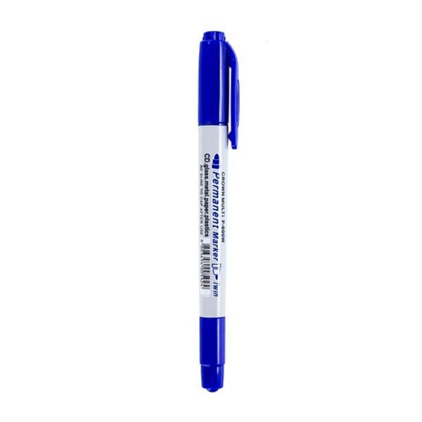 Bút Lông Dầu 2 Ngòi Crown P - 800W (Màu Xanh)