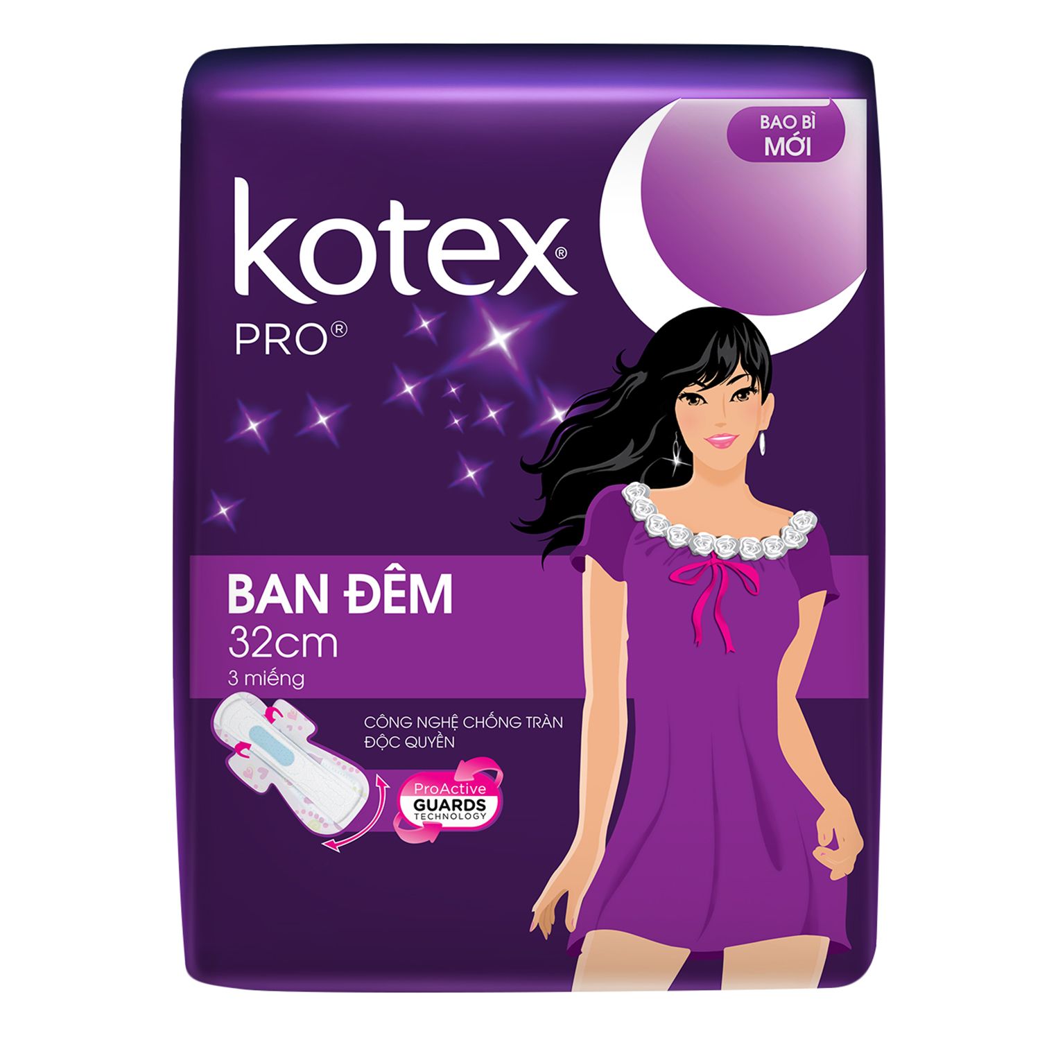 Băng Vệ Sinh Kotex Pro Ban Đêm (32cm)