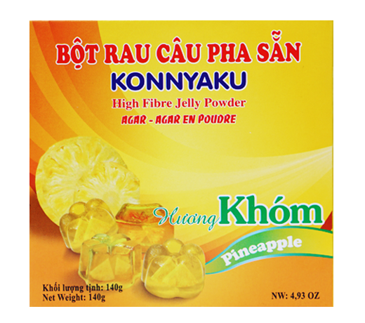Bột Rau Câu Pha Sẵn Konnyaku Hương Khóm (Hộp 140g)