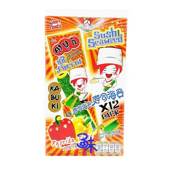 Bánh gạo cuộn rong biển kabuki vị cay