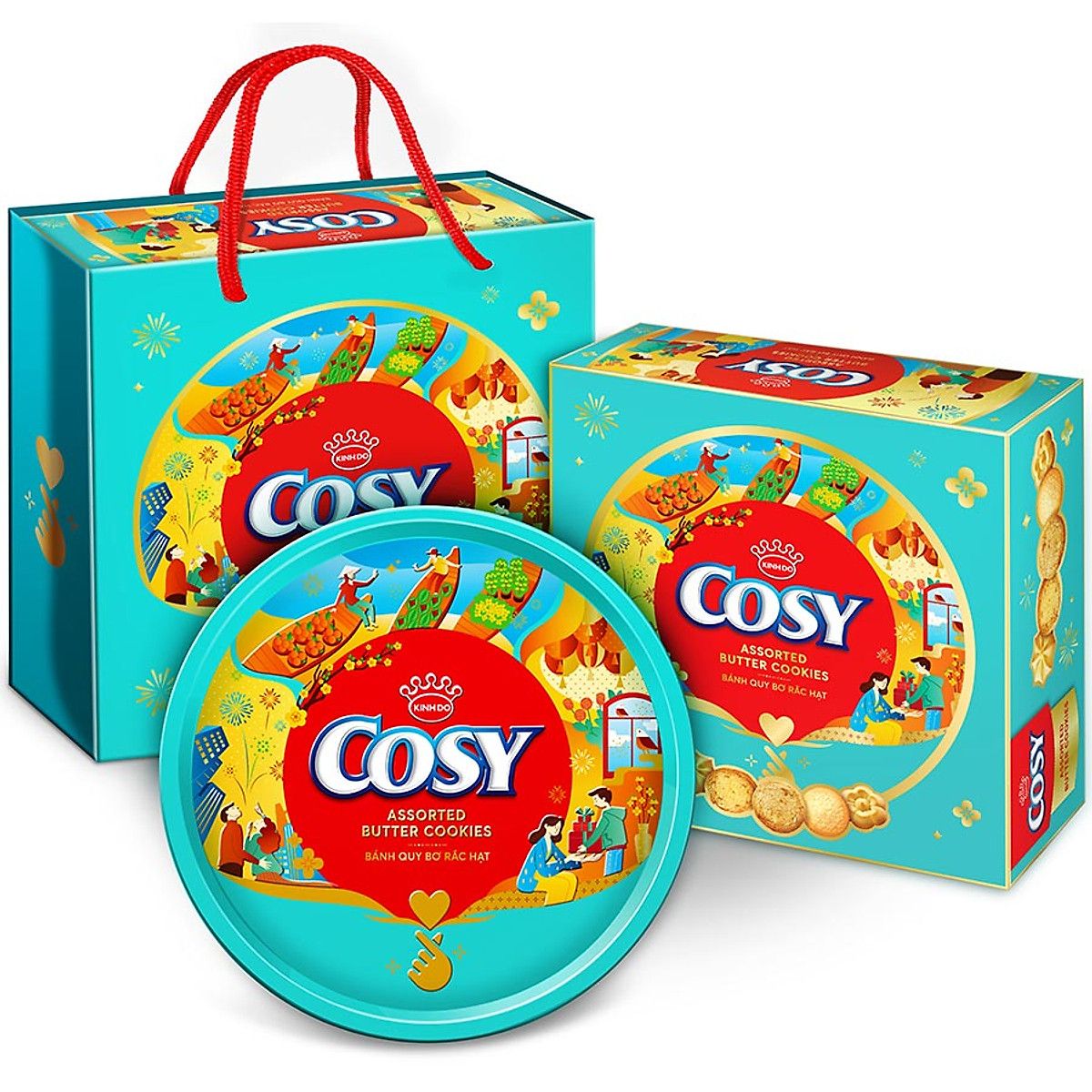 Bánh Quy Bơ Rắc Hạt - Hộp Thiếc - Cosy - 378gr