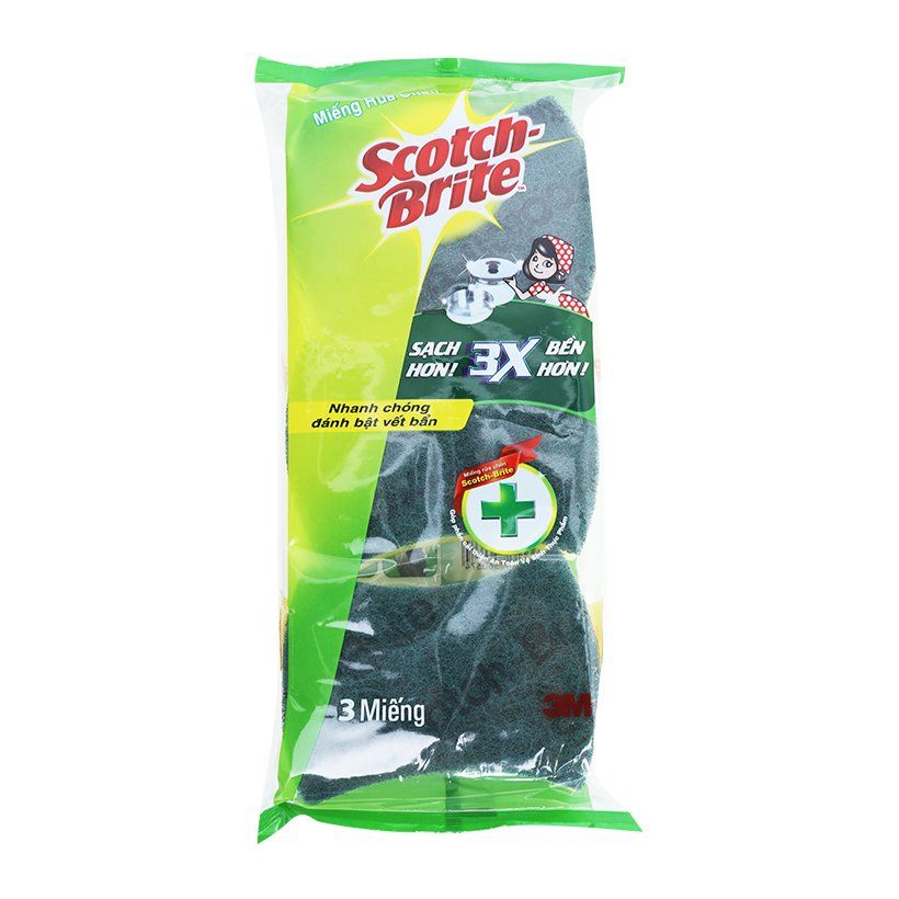 Miếng Rửa Chén Scotch-Brite 76 x 101 mm (3 Miếng )