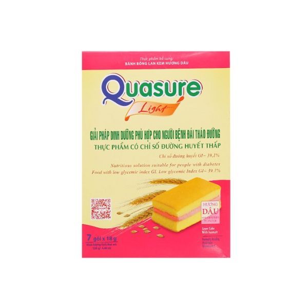 Bánh Bông Lan Kem Quasure Light Hương Dâu (126g)
