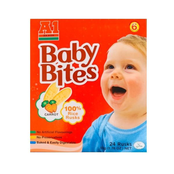 Bánh Gạo Ăn Dặm Cho Bé BABY BITES Vị Cà Rốt (50g)