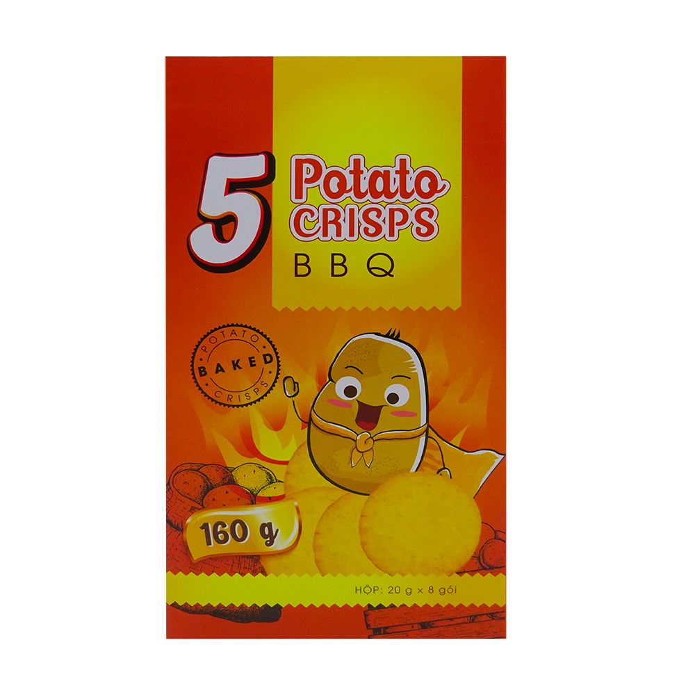 Bánh Khoai Tây 5 Potato Crisps BBQ (160g)
