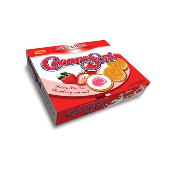Bánh Quy Kem Sữa Dâu Cream Soni (266g)