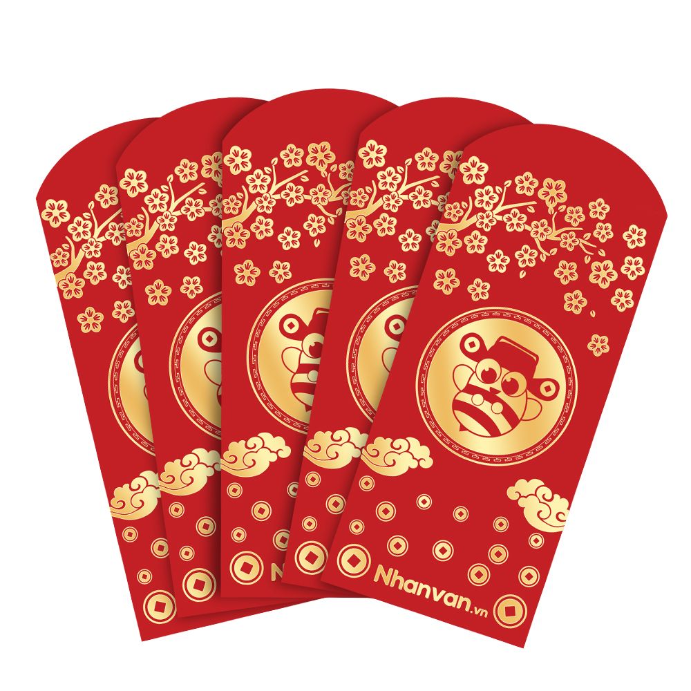 Bao Lì Xì Ong Vàng Độc Quyền Nhân Văn - Xấp 5 Cái