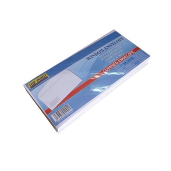 Bao Thư Toppoint Trắng Cửa Sổ Có Keo 10.8 x 23.5 cm (50 Cái/Lốc)