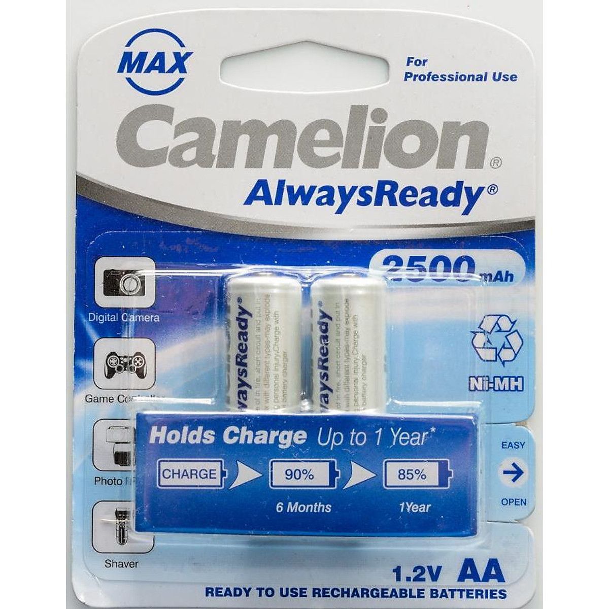Pin Sạc 2A CAMELION 2500mAh - Vĩ 2 Viên