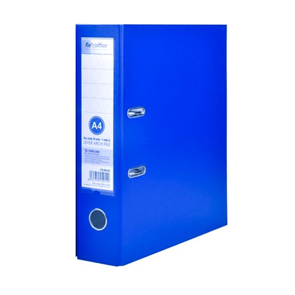 Bìa Còng Flexoffice A4 FO-BC06 (2 Mặt Xi) - Xanh Nhạt