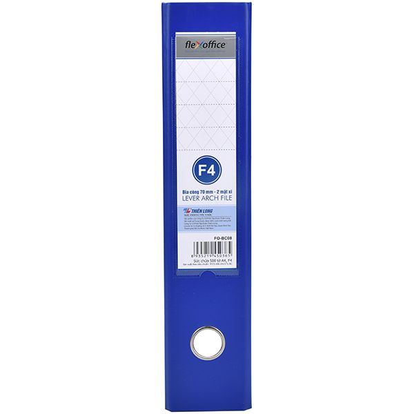 Bìa Còng Flexoffice F4 FO-BC08 (2 Mặt Xi) - Xanh Đậm