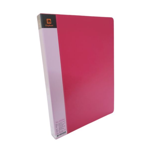 Bìa Nhẫn Nhựa 2 Khoen A4 3F5 Elephant 450 - Màu Hồng
