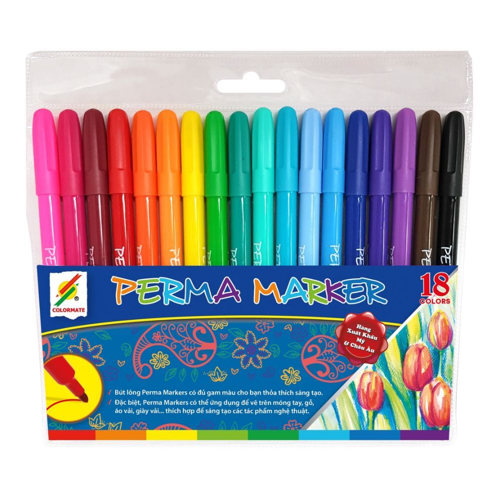 Bộ 18 Cây Bút Lông Perma Markers Colormate