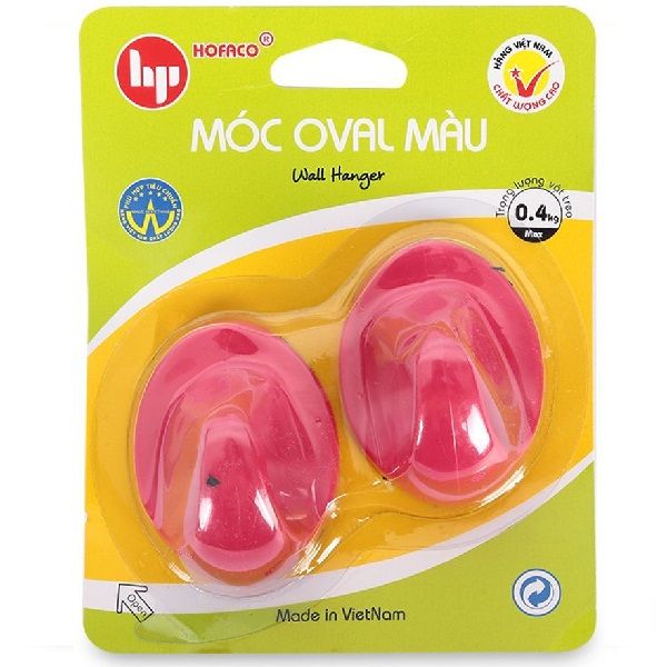 Bộ 2 Móc Dán Tường Oval Màu Hofaco HPG84