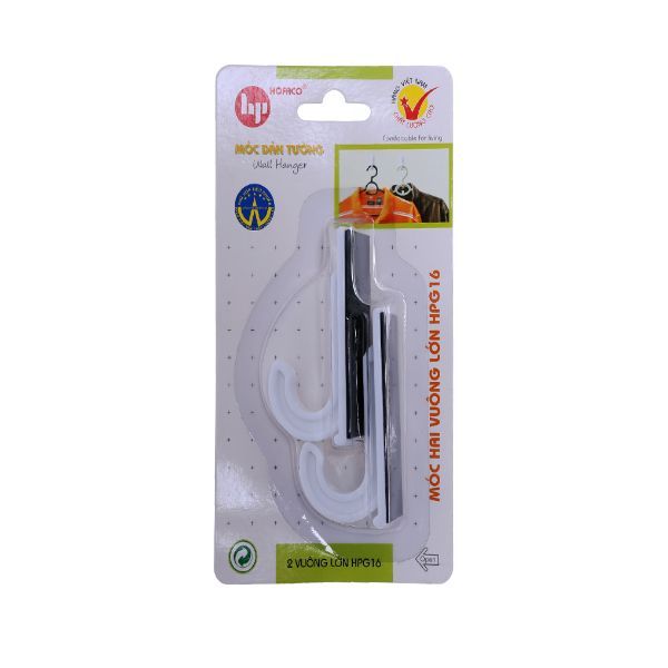 Bộ 2 Móc Dán Tường Vuông Lớn Hofaco HPG16