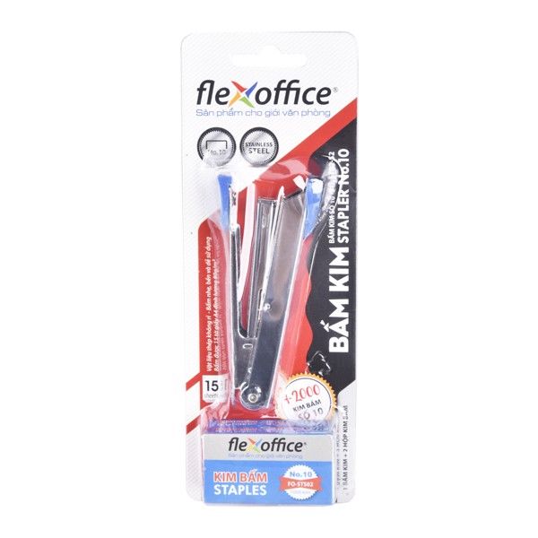 Bộ Bấm Kim Số 10 Và Kim Bấm Flexoffice FO-ST02-S2