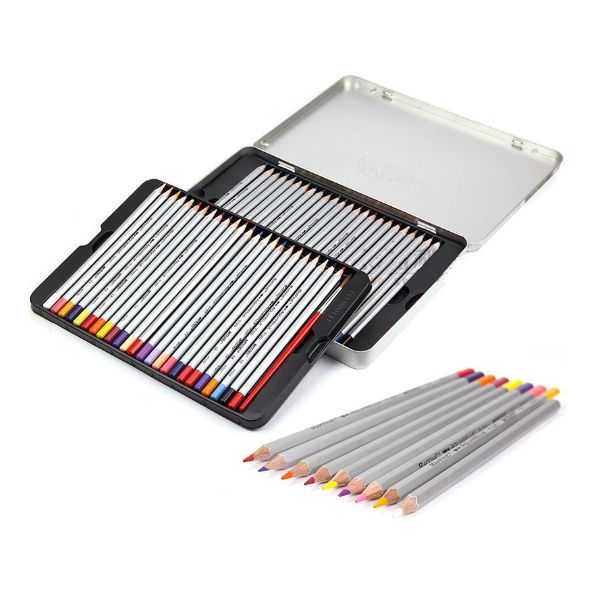 Bộ Chì Tô 24 Màu Khô Cao Cấp Marco Raffine 7100-24TN (Hộp Thiếc)
