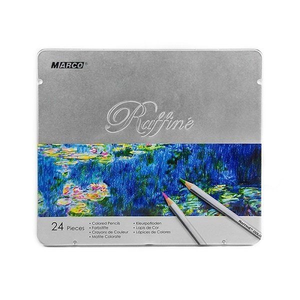 Bộ Chì Tô 24 Màu Khô Cao Cấp Marco Raffine 7100-24TN (Hộp Thiếc)