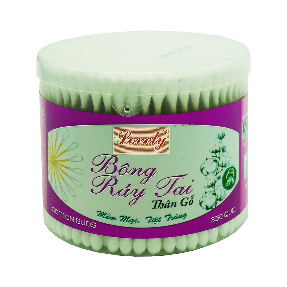 Bông Ráy Tai Lovely Thân Gỗ Mềm Mại Tiệt Trùng (Hộp Tròn 350 Que)