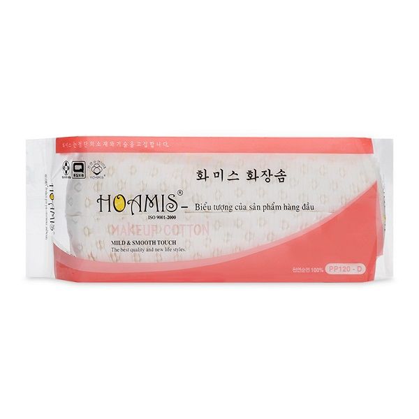 Bông Tẩy Trang Cao Cấp Korea PP 120-D Hoamis (120 Miếng / Gói)