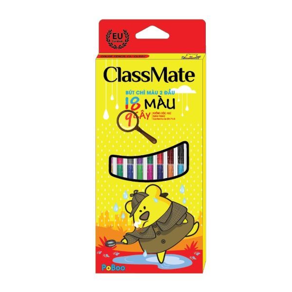 Bút Chì Màu Class Mate 2 Đầu 18 màu