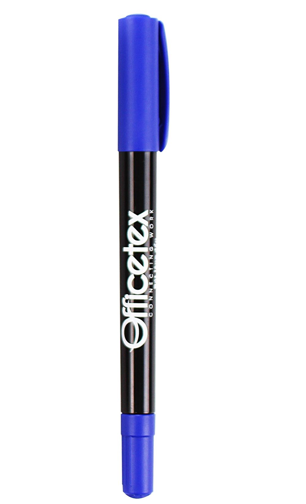 Bút Lông Dầu Mực Xanh Officetex OT-PM002BU (Vỉ 2 Cây)
