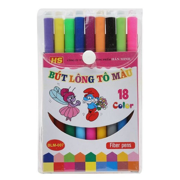 Bút Lông Tô Màu Ngắn BLM-007 (Vỉ 18 Màu)