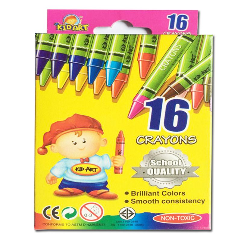 Bút Sáp Màu Kidart R016-A (Hộp 16 Màu)