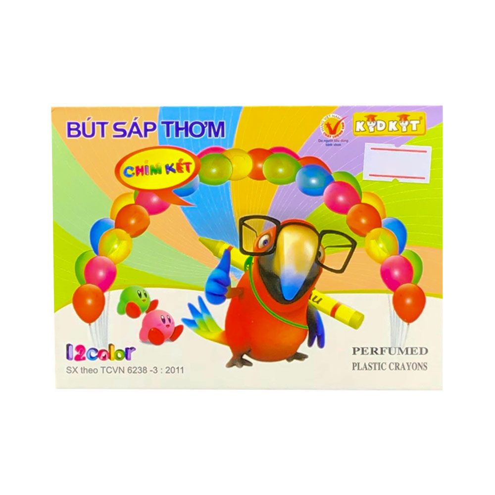 Bút Sáp Thơm Chim Két KidKit (12 Màu) - Mẫu Mới