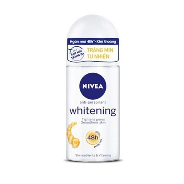  Lăn Khử Mùi Dưỡng Da Trắng Mịn Tự Nhiên Nivea Whitening - 50ml 