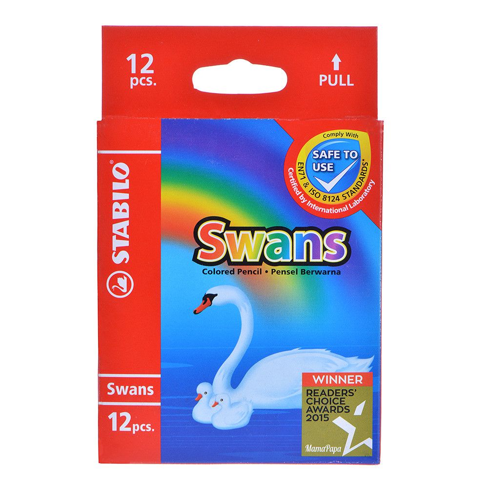 Chì Màu Swans Ngắn 12 Màu - Hộp (CLS1873S)(N)
