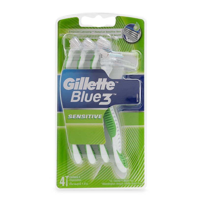 Vỉ 4 Dao Cạo Râu Gillette Blue 3 Sensitive