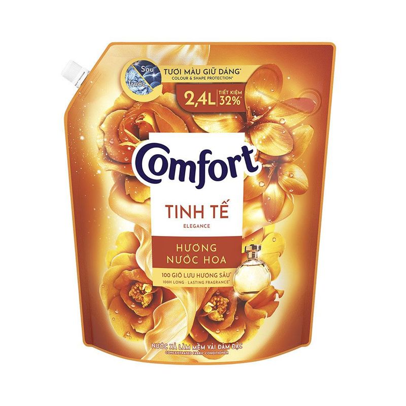 Nước xả vải Comfort đậm đặc hương nước hoa thiên nhiên tinh tế túi 2.4 lít