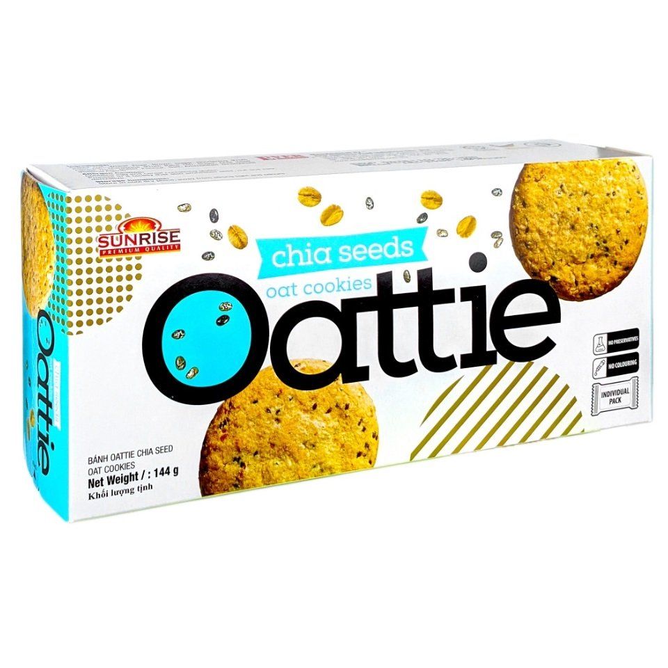 Bánh Quy Dinh Dưỡng Yến Mạch Hạt Chia Oattie 144gr