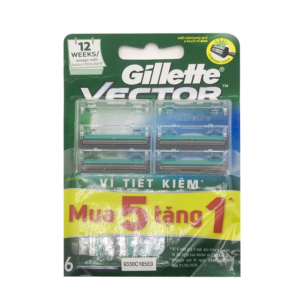  Dao Cạo Gillette Vector ( Vĩ 6 Cái) 