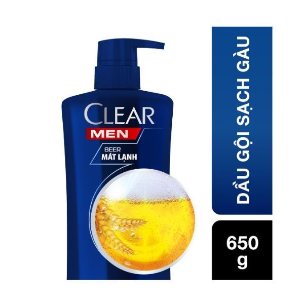Dầu Gội Clear Men Beer Mát Lạnh Chai 650g