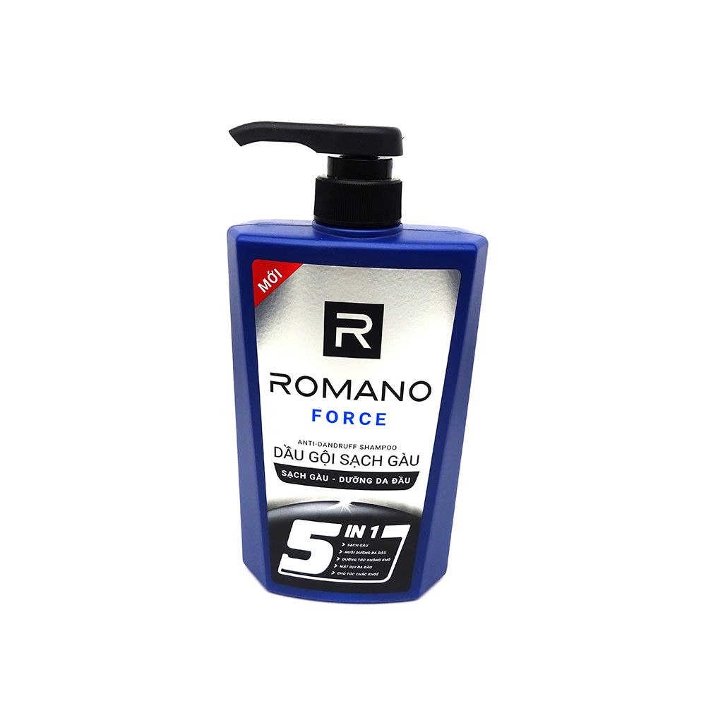 Dầu Gội Romano Force Sạch Gàu - Dưỡng Da Đầu 5 In 1 (650g)