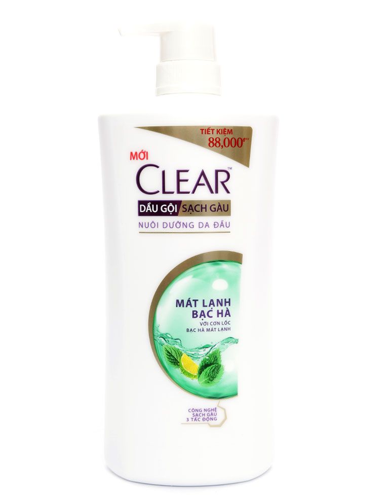 Dầu Gội Sạch Gàu Nuôi Dưỡng Da Đầu Clear Mát Lạnh Bạc Hà (900g)