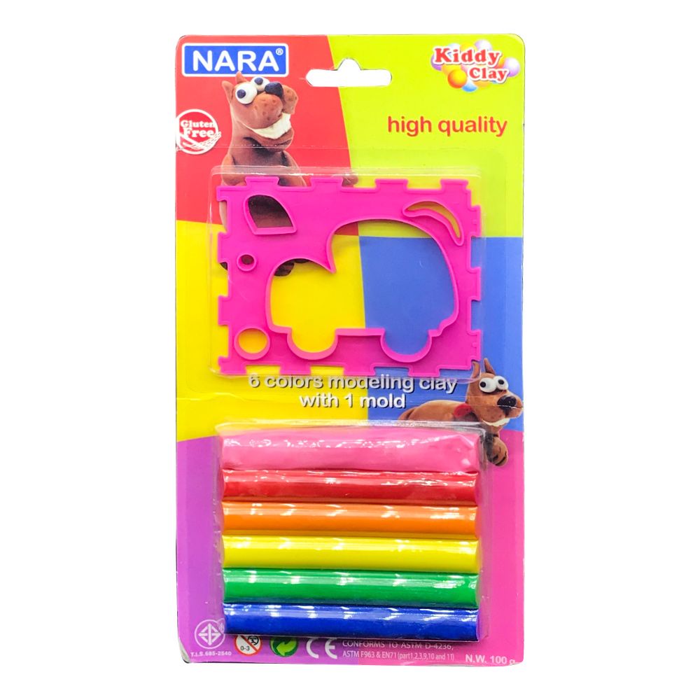 Đồ Chơi Đất Sét Nặn + Khuôn Hình Kiddy Clay - Bộ 6 Màu