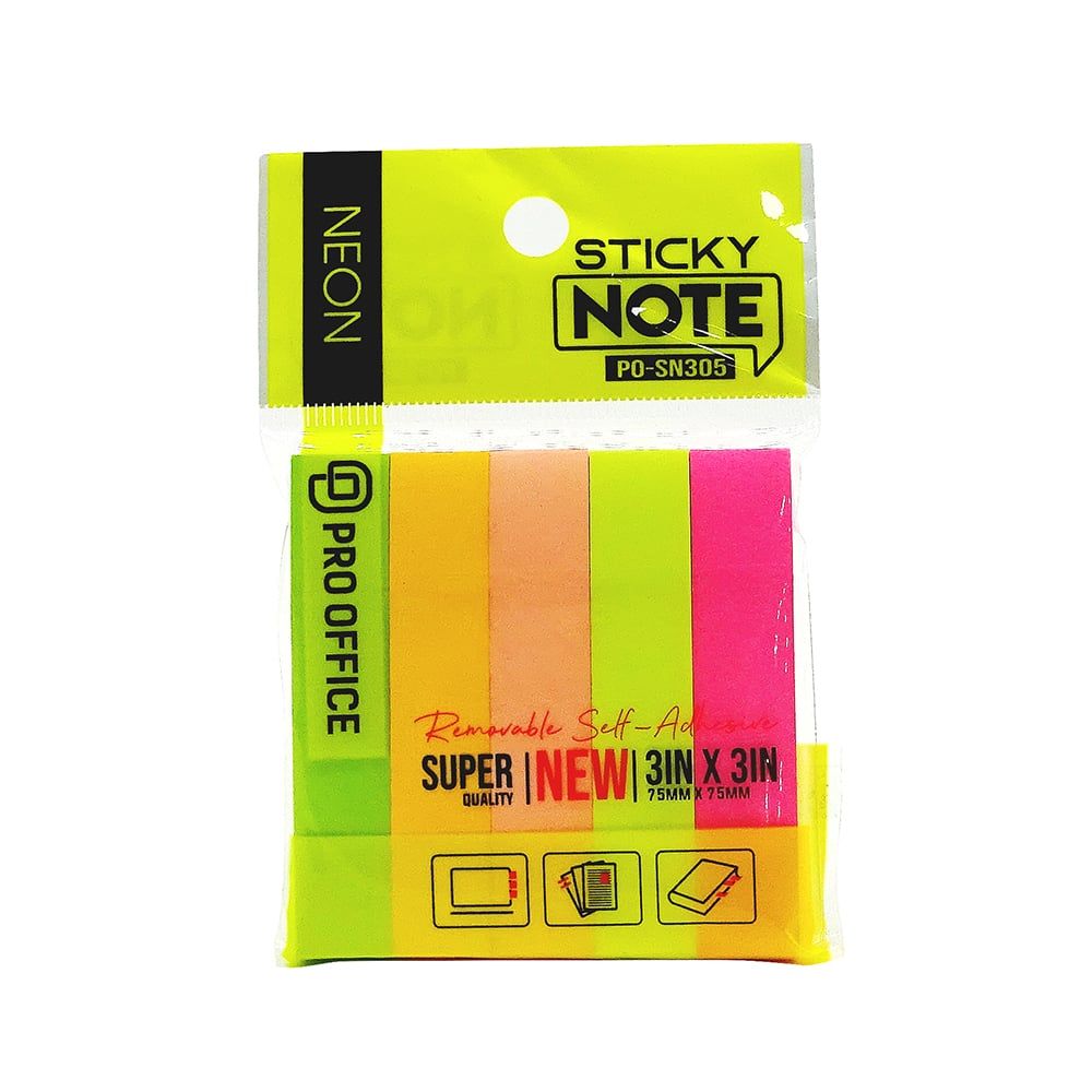 Giấy Note Pro Office 5 Màu Neon PO-SN305