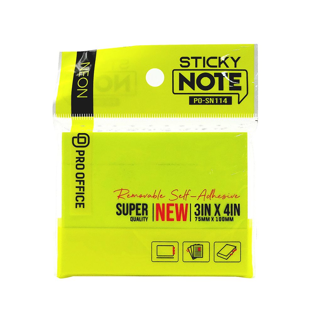 Giấy Note Pro Office 3x4 In PO-SN114 Màu Vàng