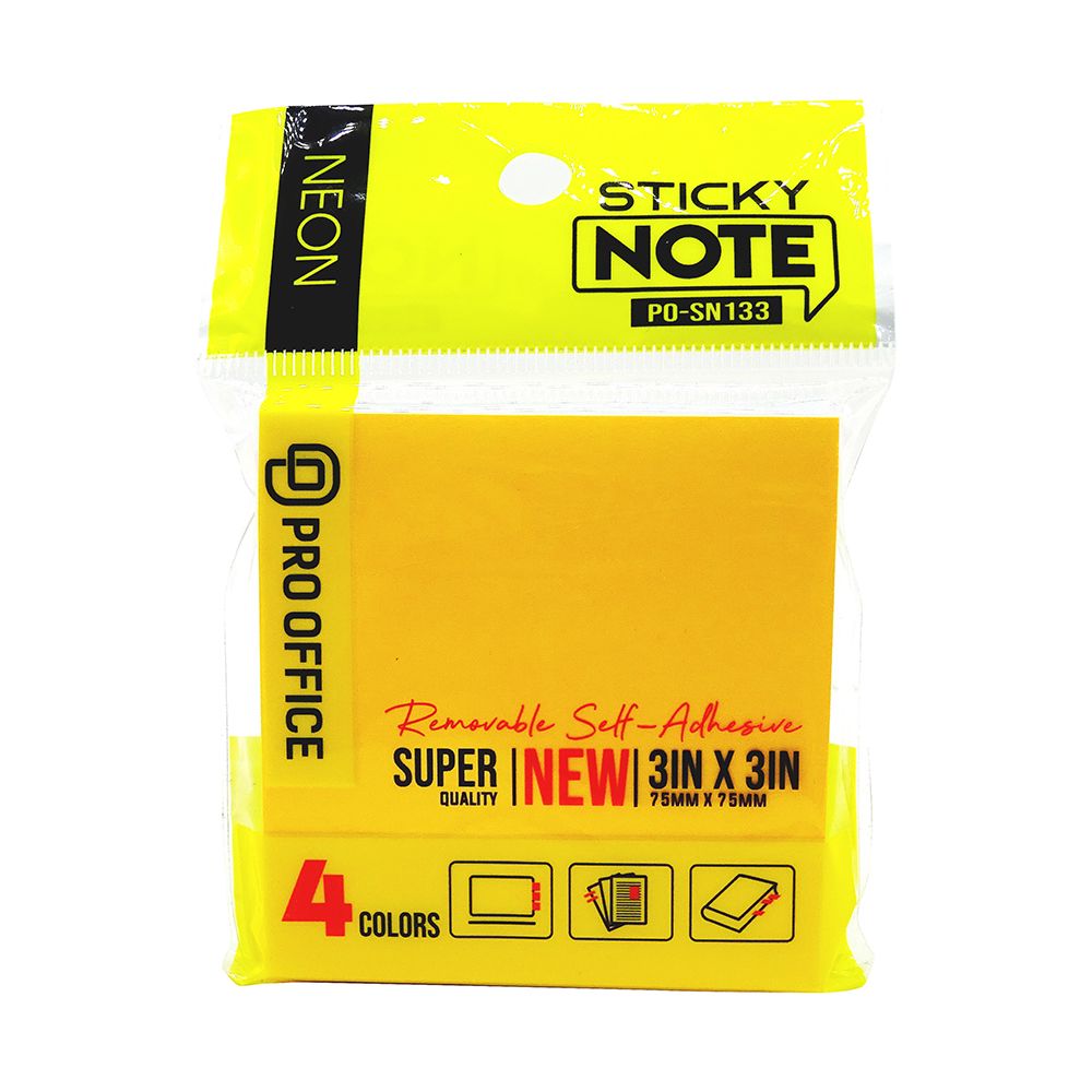 Giấy Note 4 Màu Neon 3x3 In Pro Office PO-SN133