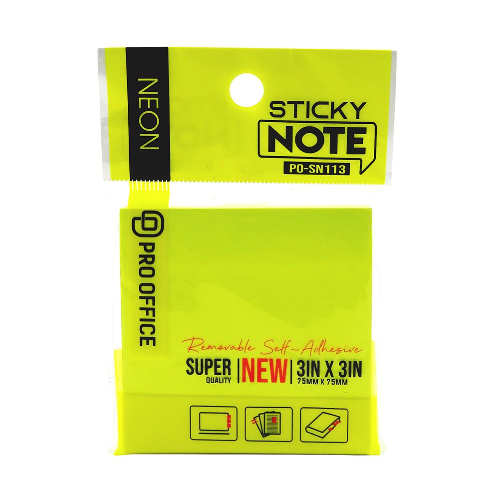 Giấy Note 3x3 In Pro Office PO-SN113 Màu Vàng