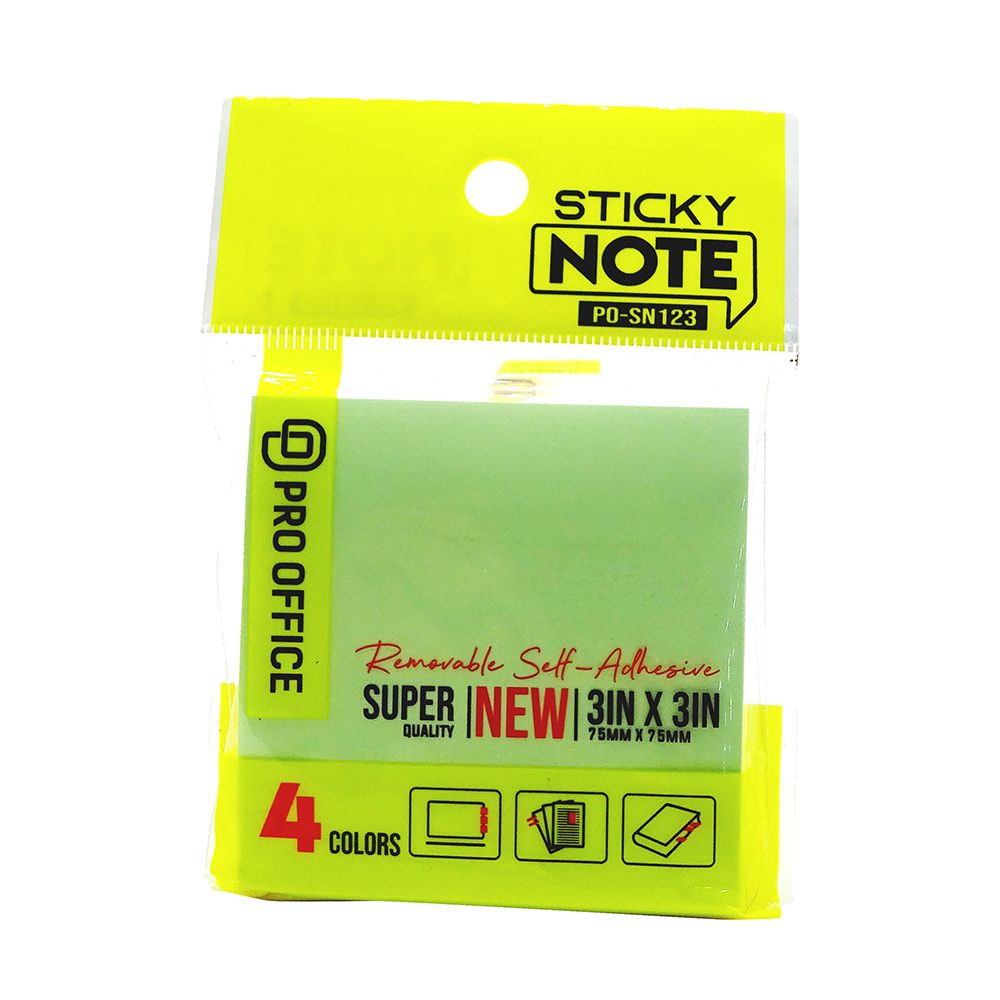 Giấy Note 4 Màu 3x3 In Pro Office PO-SN123