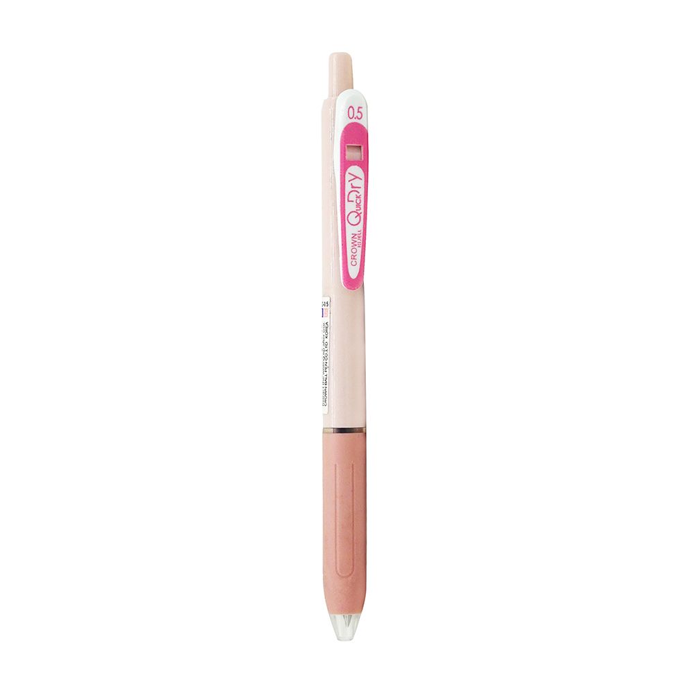 Bút Gel Crown BC-017 0.5mm Mực Xanh (Thân Hồng Nhạt)