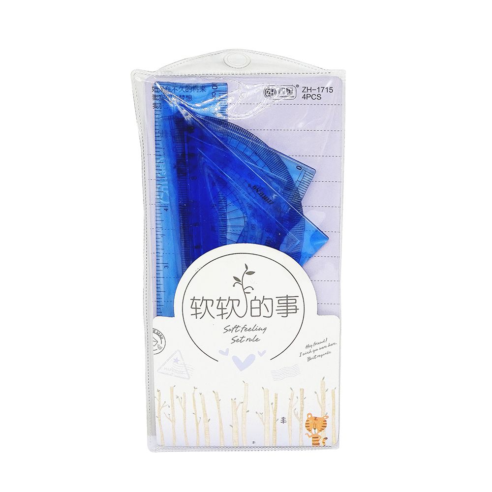 Bộ 4 Cây Thước ZH-1715 Soft Feeling Set Rule