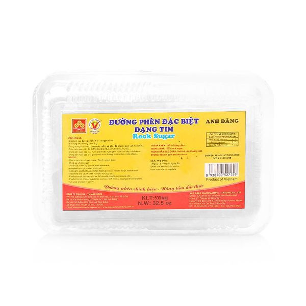  Đường Phèn Đặc Biệt Dạng Tim Anh Đăng (500g) 